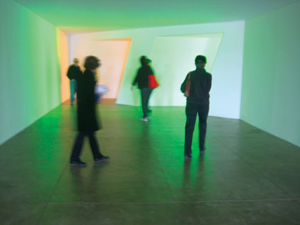 Nasher Avant Garde Members view works by Dan Flavin at the Chinati Foundation on a trip to Marfa, Texas in 2010