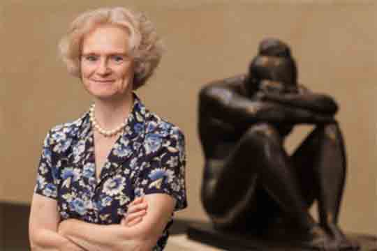 Laure de Margerie, Director of French Sculpture Census, stands near by Aristide Maillol’s Night