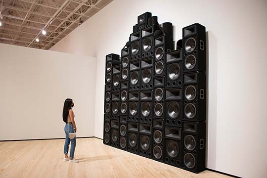 Nadine Robinson (b. 1968). Coronation?Theme: Organon, 2008. Speakers, sound system and mixed media. Houston: Dirty South: Contemporary Art, Material, Culture, and the Sonic Impulse at the Contemporary Arts Museum Houston.  