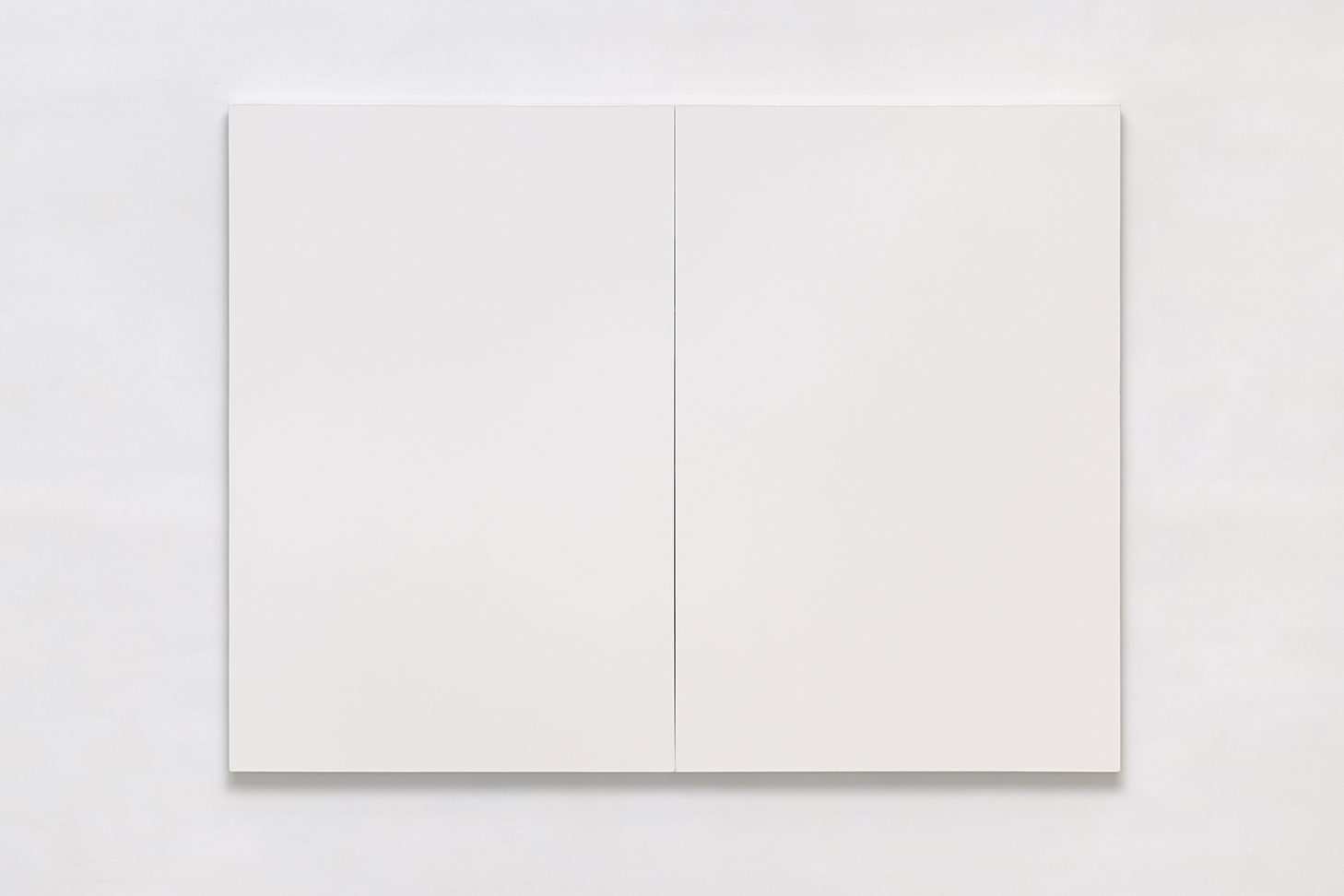 two white pannels hanging on gallery wall