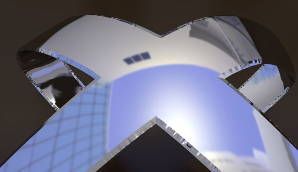 Computer rendering of X a Liz Larner artwork in Nasher XChange exhibition