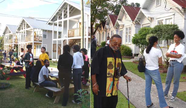 Vickery Meadow residents gather as part of social sculpture by Rick Lowe