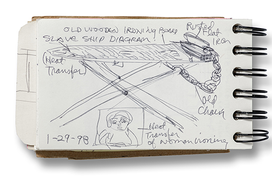 Betye Saar, Sketchbook, 1998, 1998, Overall: 6 × 3 1/4 in.; Sheet: 5 × 3 in., Collection of Betye Saar, courtesy of the artist and Roberts Projects, Los Angeles, © Betye Saar, photo © Museum Associates/ LACMA