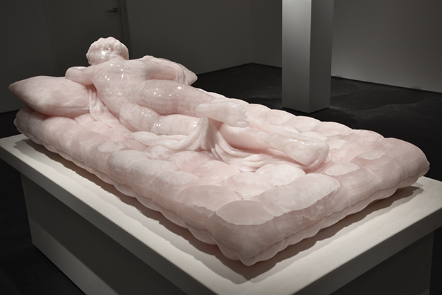 Pink Greek Thassos Marble Sculpture by Barry X Ball, 'Sleeping Hermaphrodite'