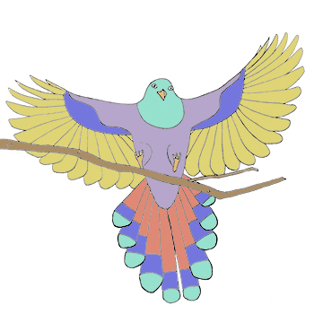 Drawing of a bird in flight