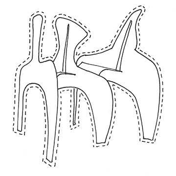 Drawing of a sculpture by Alexander Calder