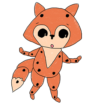Drawing of a cartoon fox