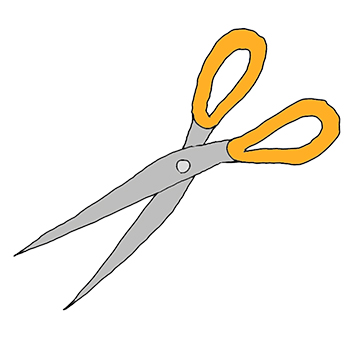 Drawing of a pair of scissors