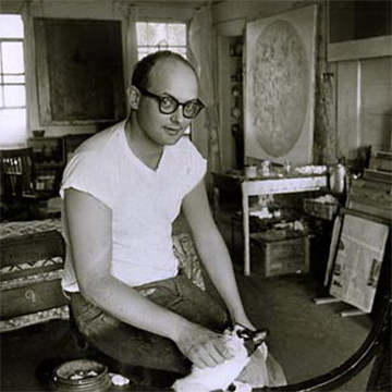 Artist Sol Lewitt in his studio