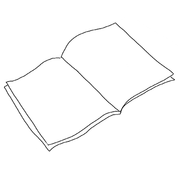 Drawing of an open book