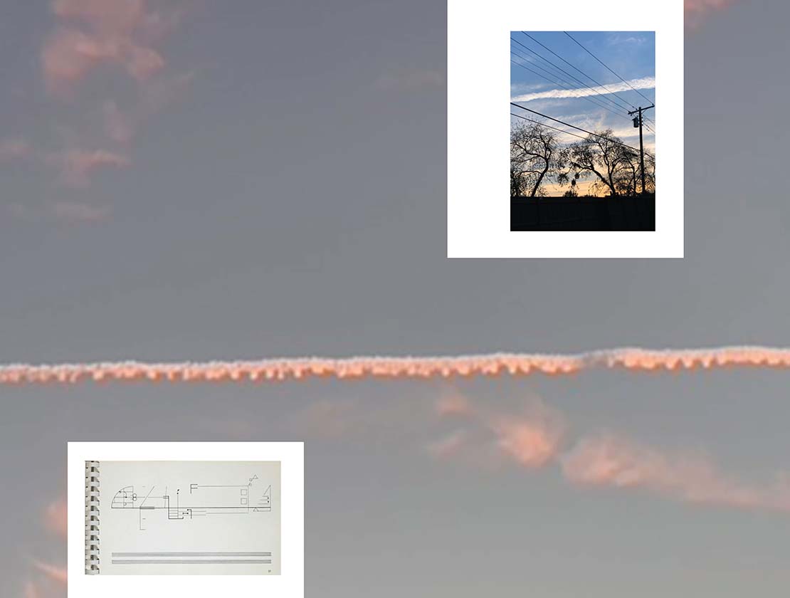brandon kennedy photos of the sky, trees, and cardew's notational books