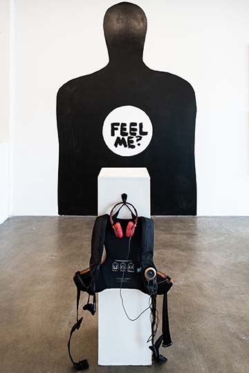 installation view of christopher blay's feel me?