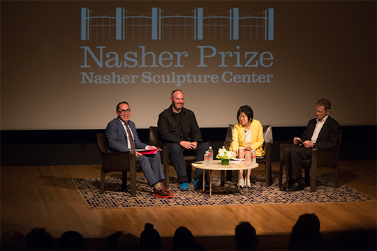 panelists from 2019 nasher prize dialogues gather on stage