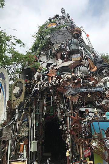 cathedral of junk sculpture of scrap metal and trash